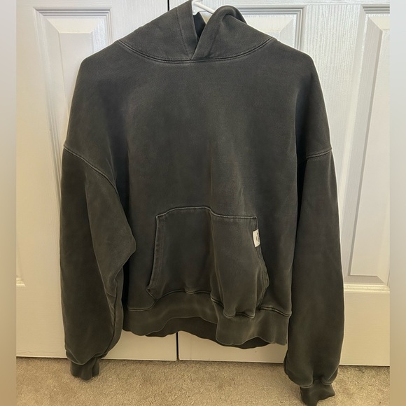 GLOWNY G CLASSIC WASHED BOXY HOODIE (CHARCOAL) - Picture 6 of 9